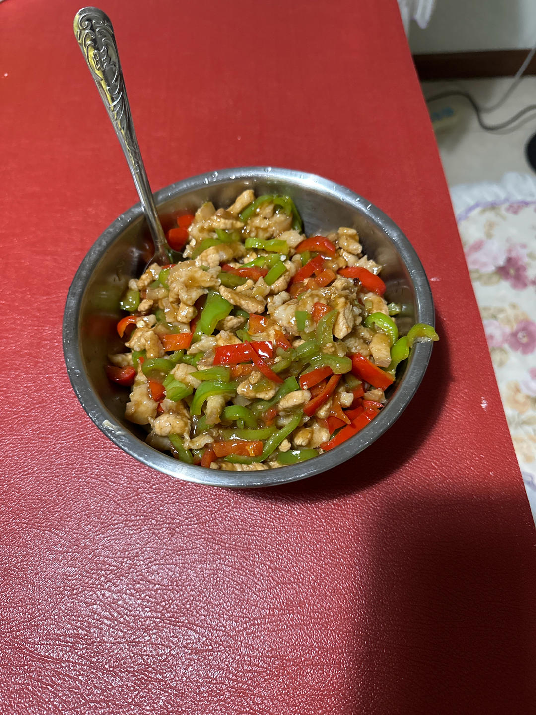 青椒肉丝打卤面