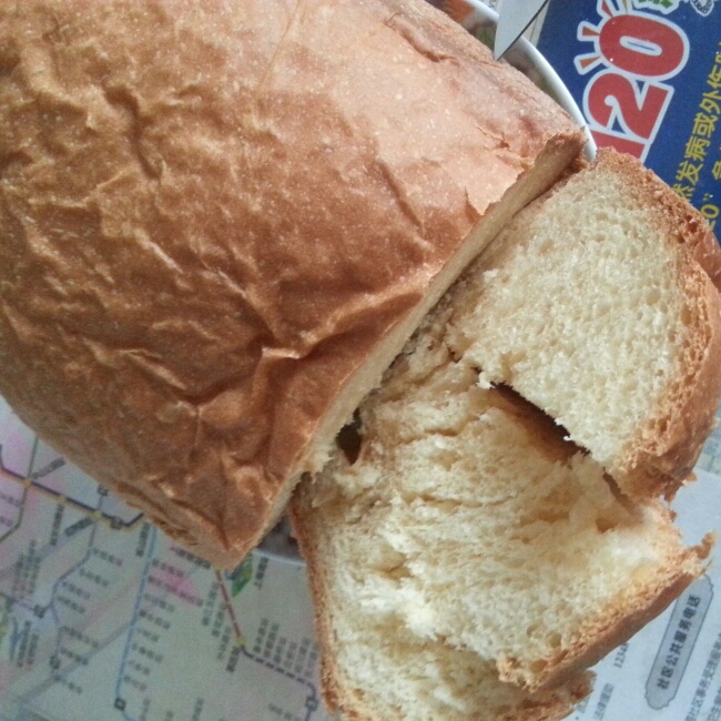 超级好吃的原味面包（面包机版）
