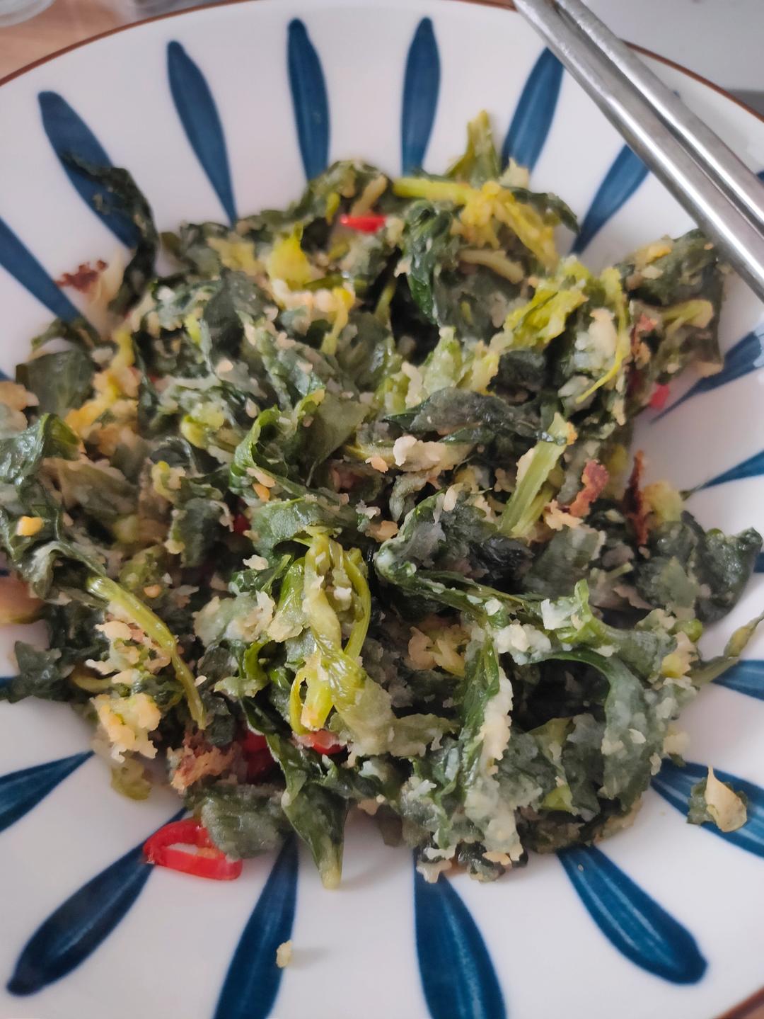 蒸芹菜叶（蒸野菜）