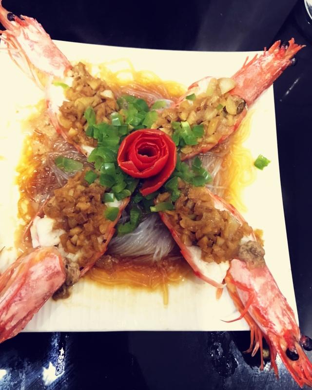 花开蒜蓉粉丝开背虾