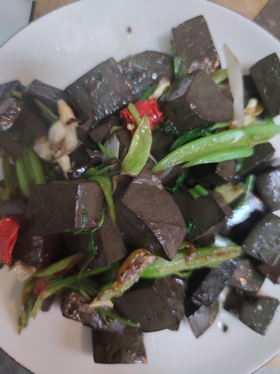 爆炒羊血