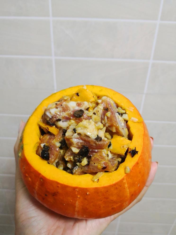 豆豉排骨南瓜盅🎃的做法 步骤5