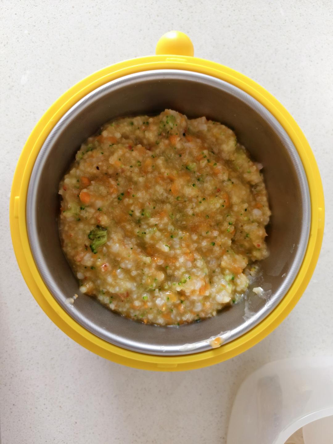 鲜虾西兰花胡萝卜双米8倍粥
