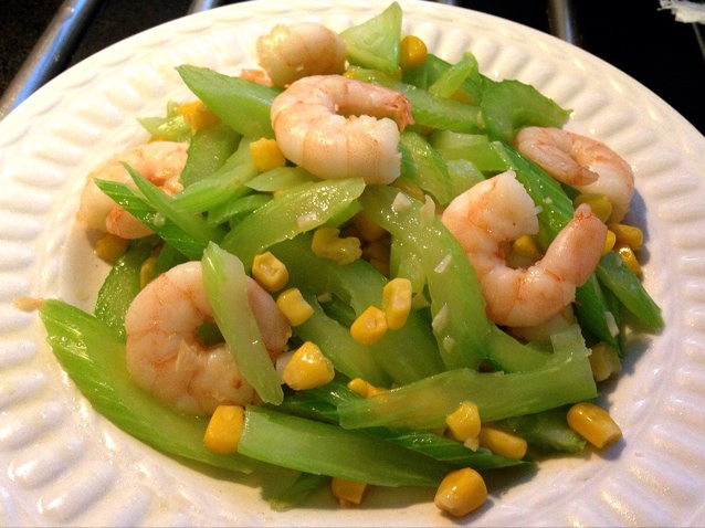 西芹虾仁玉米