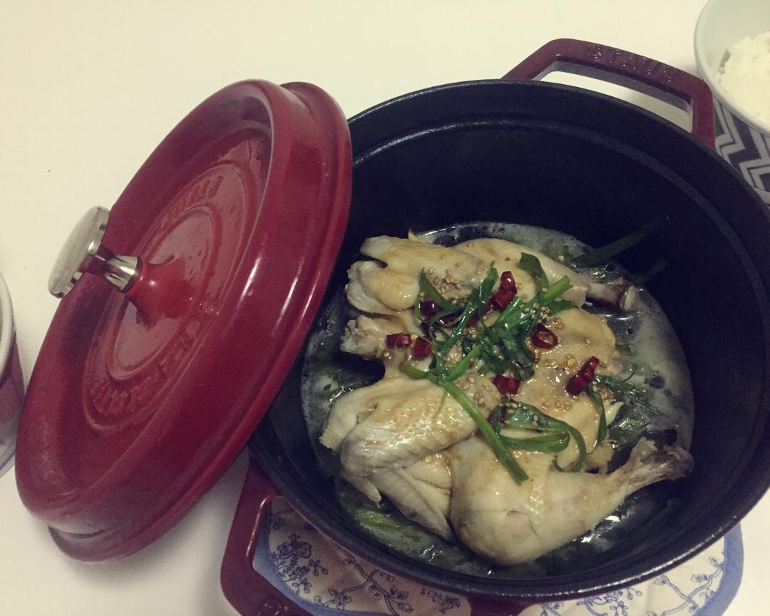 无水豉汁葱油鸡—Staub珐琅铸铁锅