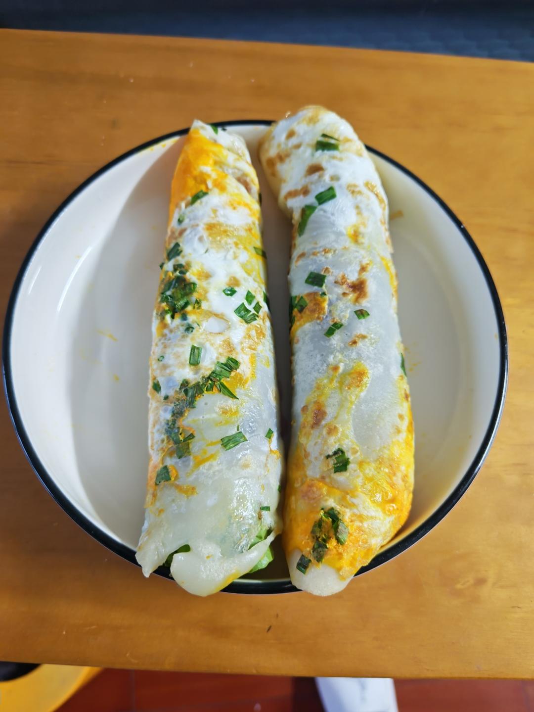 鸡蛋午餐肉薄饼卷（ref.林一呀）