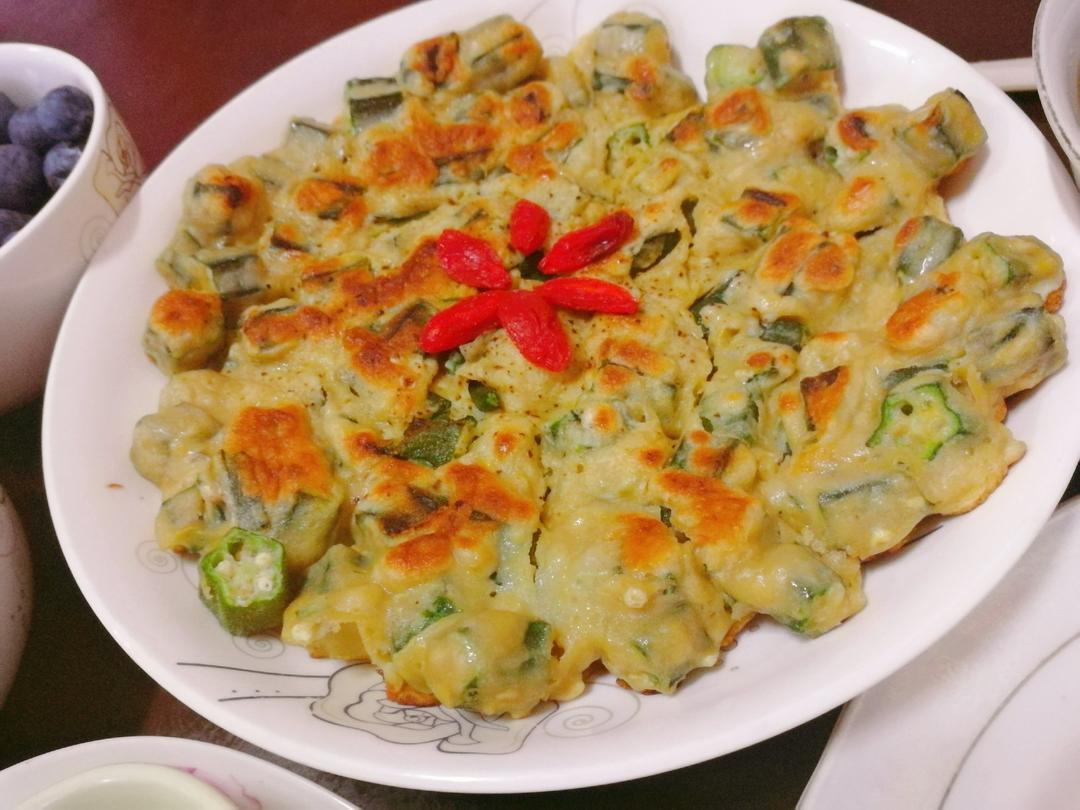 秋葵鸡蛋饼