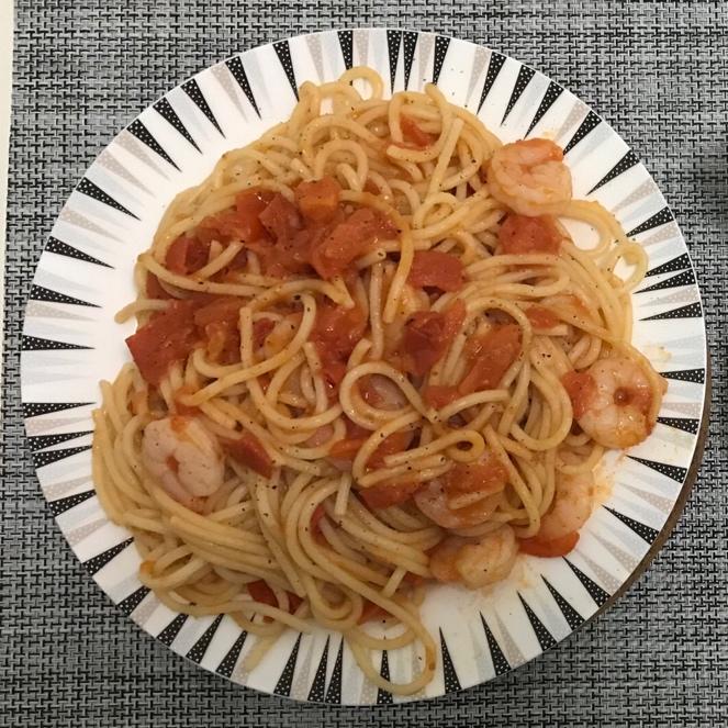 虾仁番茄意大利面