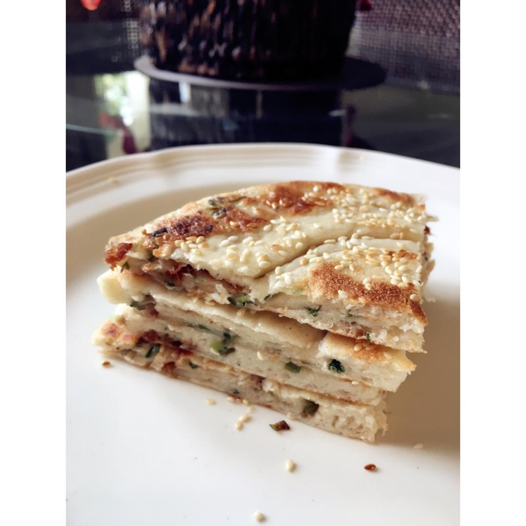 无敌好吃的发面肉松葱油饼