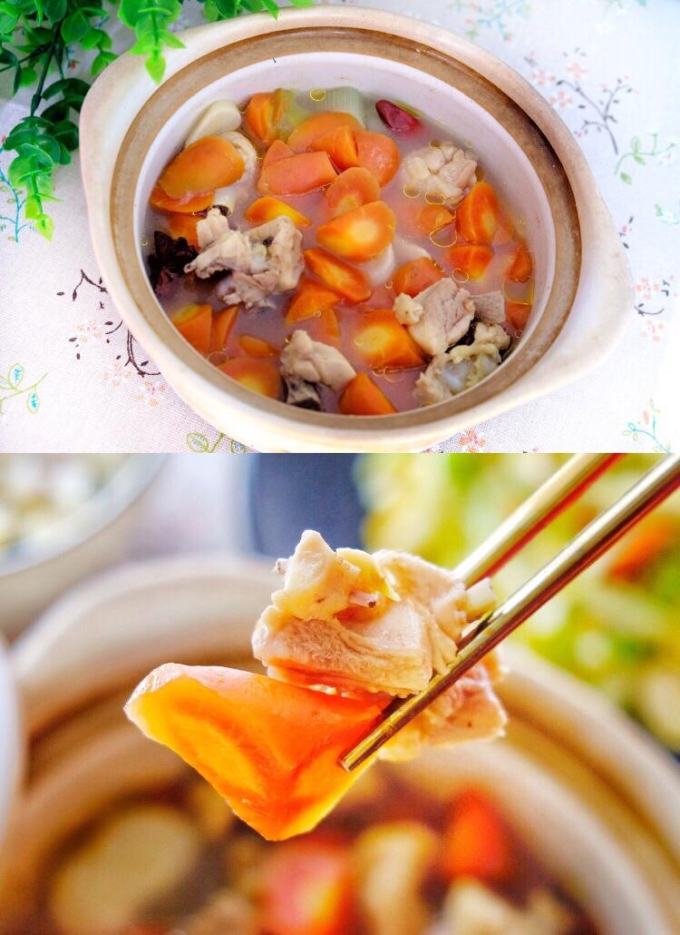 的做法食材胡萝卜,鸡腿,葱姜,蒜八角,桂皮干辣椒.