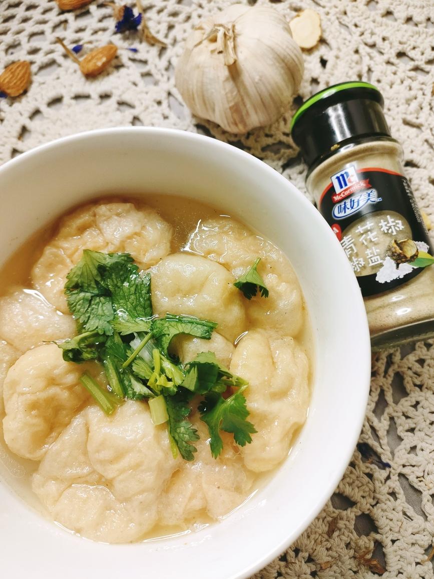 暖身宵夜~青花椒鸡汤面筋泡的做法