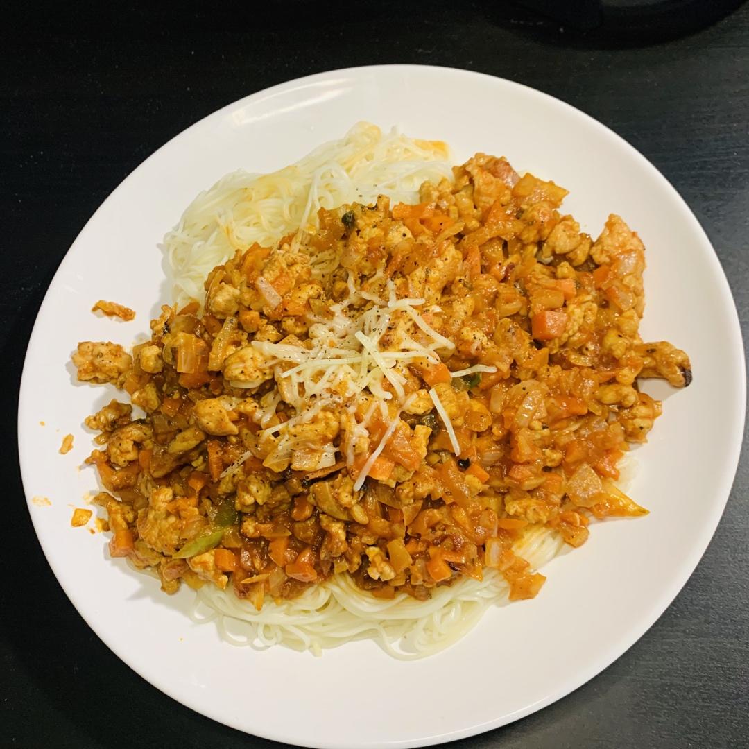 （完胜必胜客的）番茄肉酱意大利面～