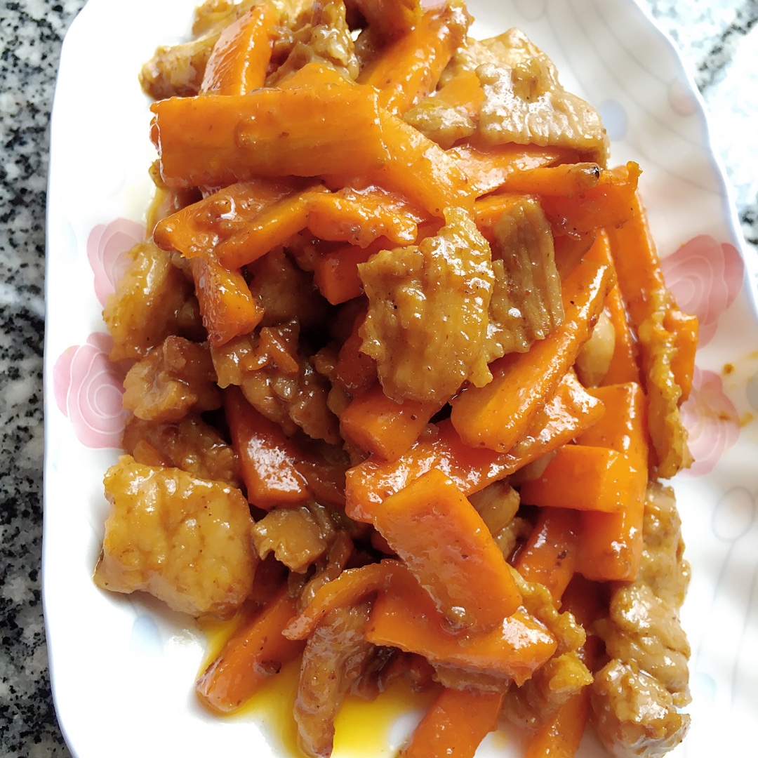 沙茶猪肉烧胡萝卜