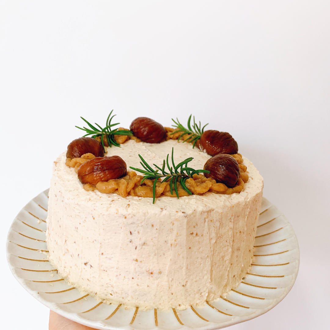 奶油栗子可可漩涡蛋糕