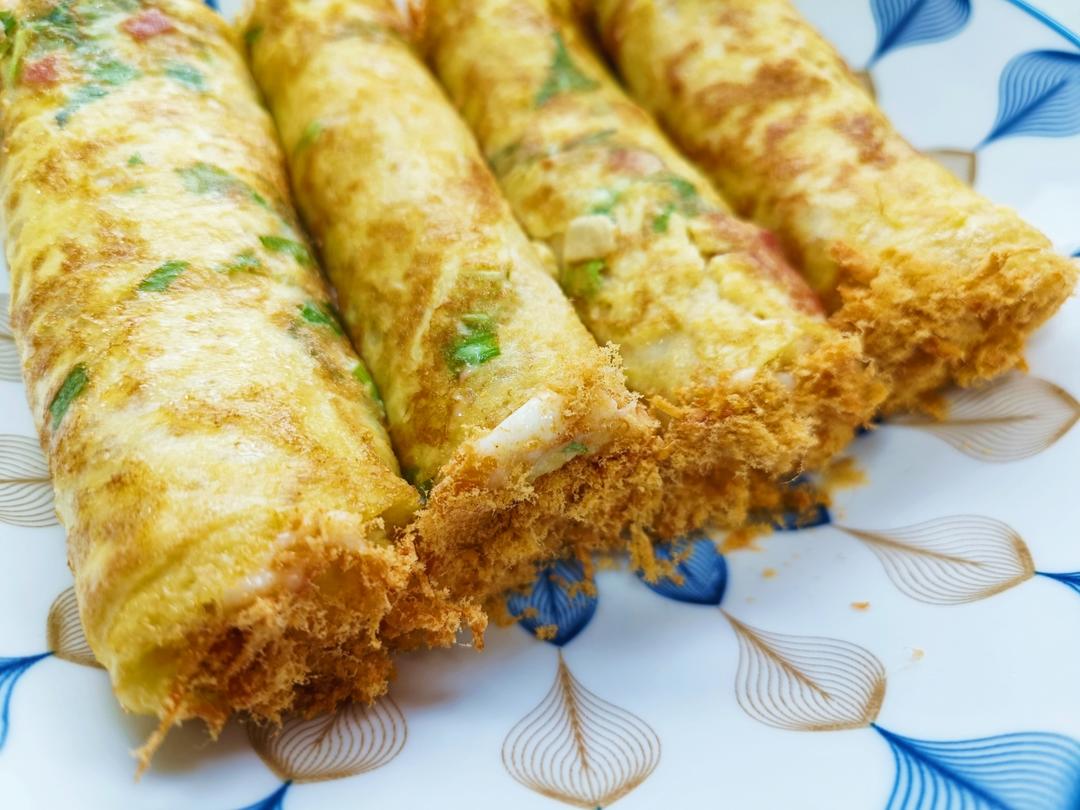 儿童早餐—肉松吐司卷