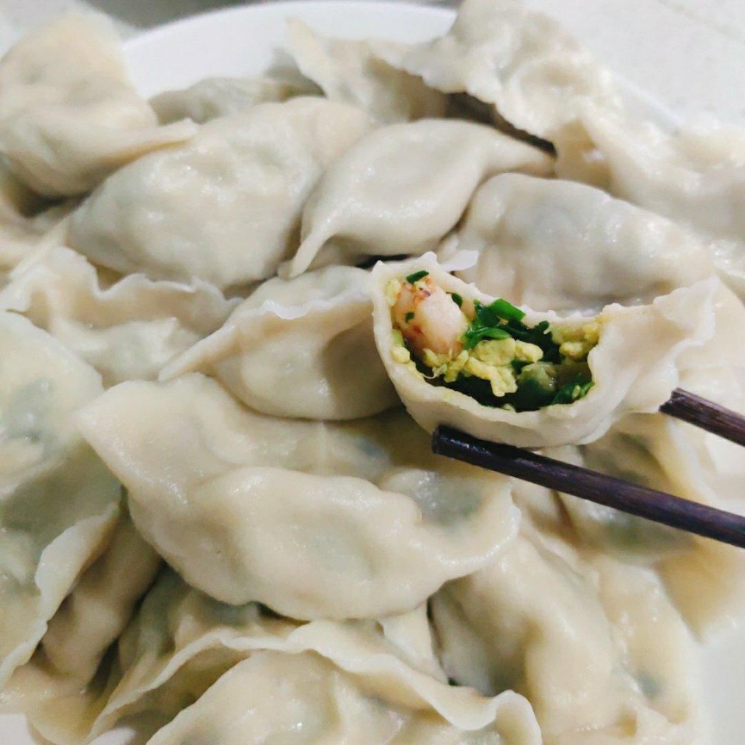 韭菜鸡蛋虾仁三鲜馅饺子