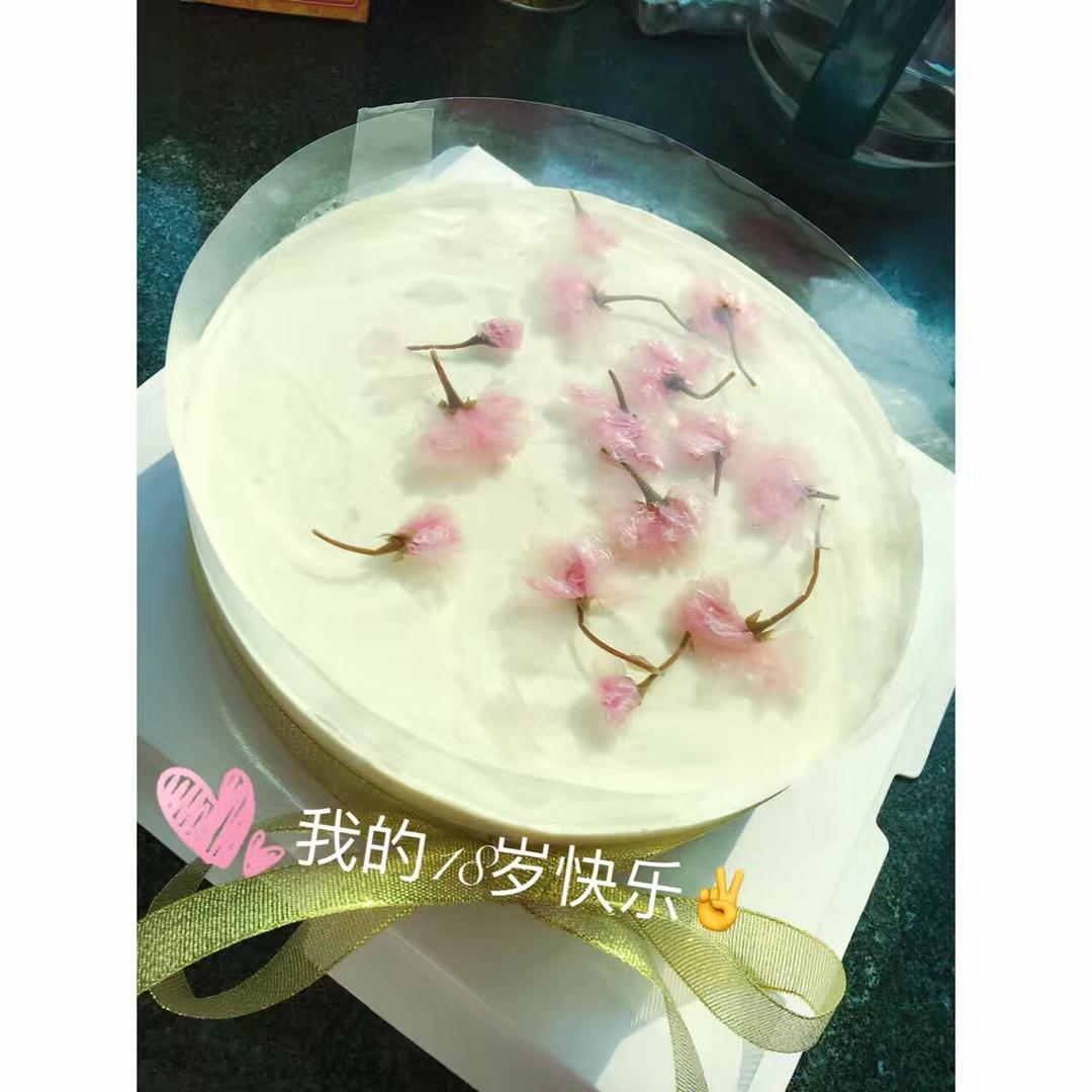 颜值爆表的樱花慕斯。（6寸圆模）