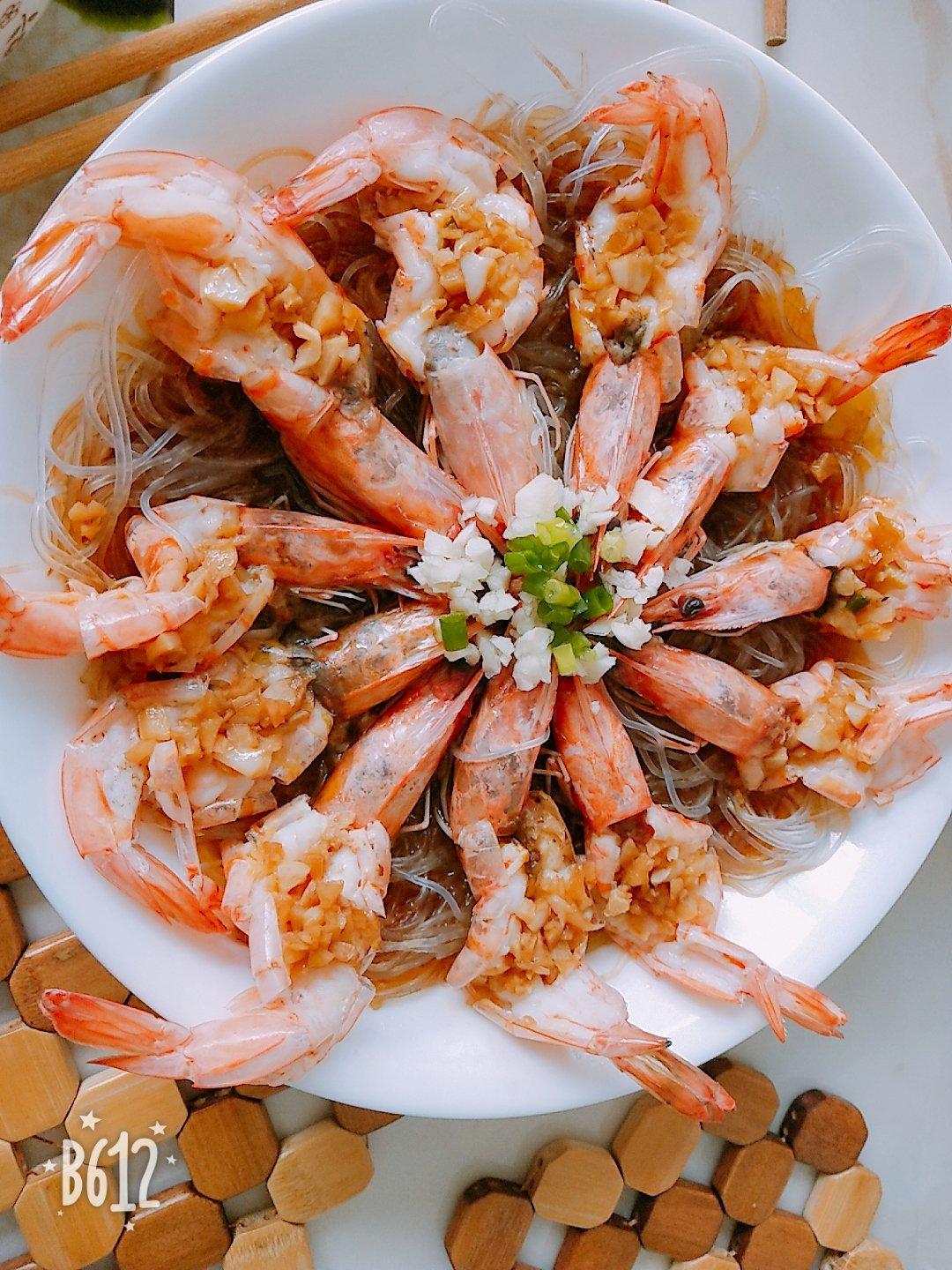 花开蒜蓉粉丝开背虾