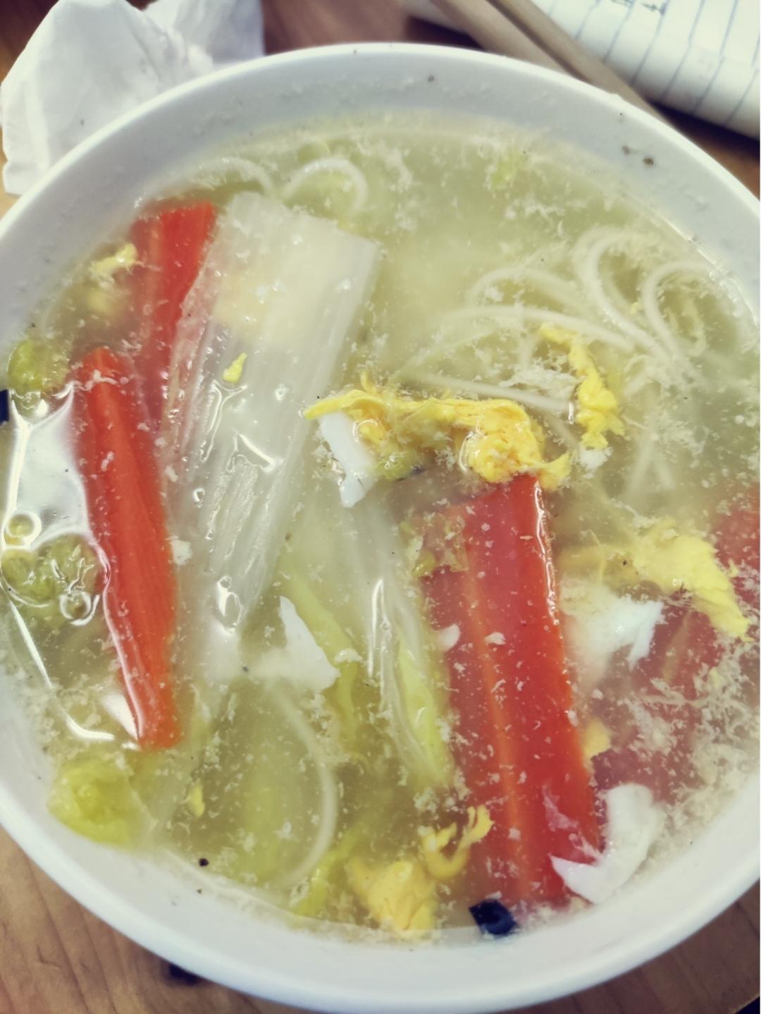 娃娃菜清汤挂面，快手版，简单易操作