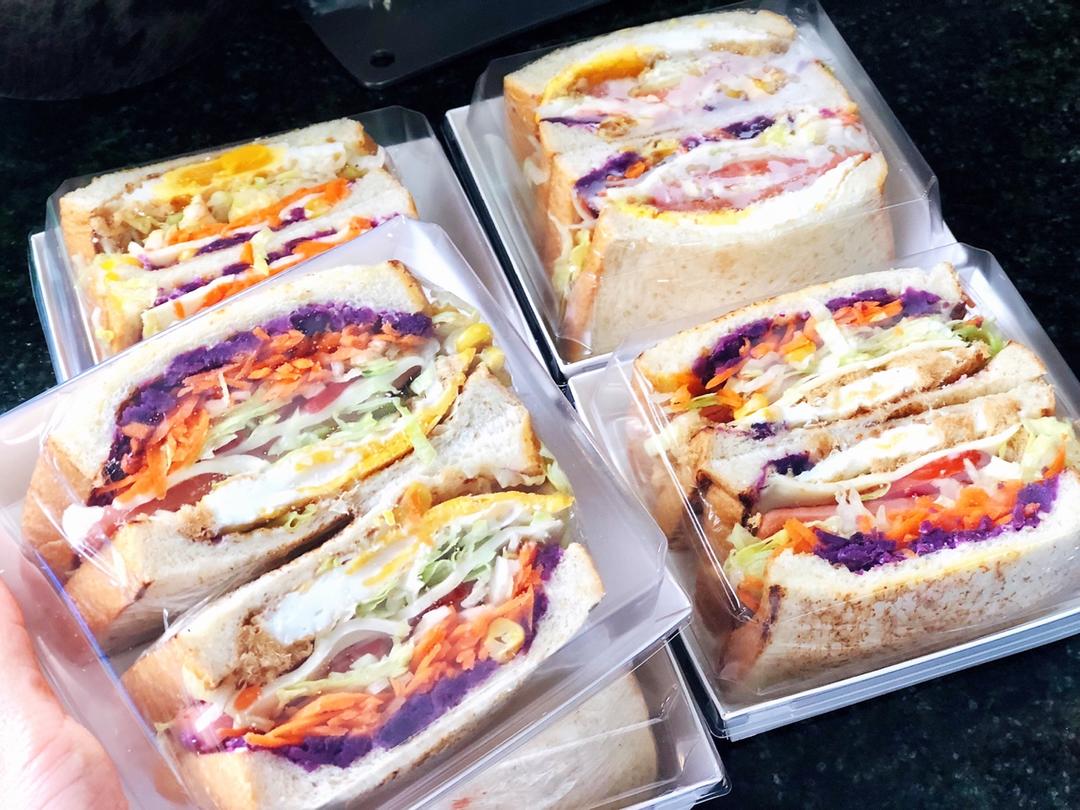 如何做超厚的沼三明治~详细tip！牛油果鸡蛋午餐肉三明治~