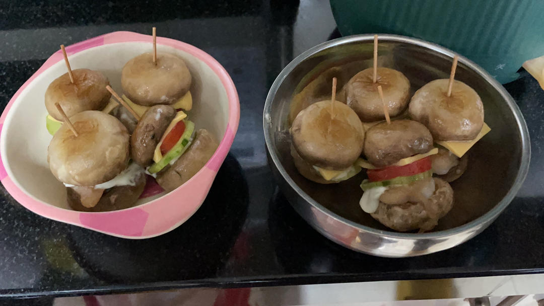 天❗️巨好吃❗️一口爆汁❗️可可爱爱口蘑小汉堡