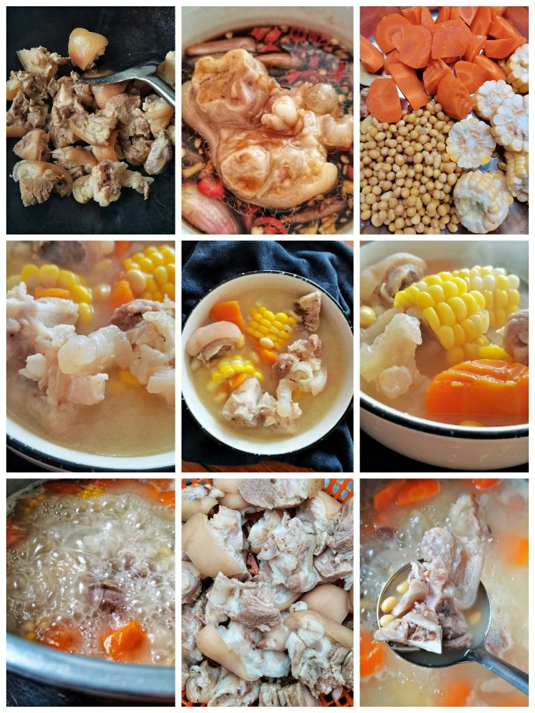 乳白乳白的黄豆猪蹄汤的做法