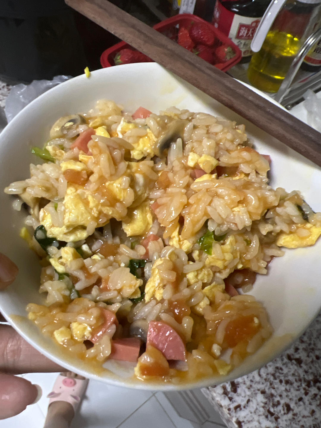 🔥一人食|剩米饭这样做超级香（红柿泡饭）