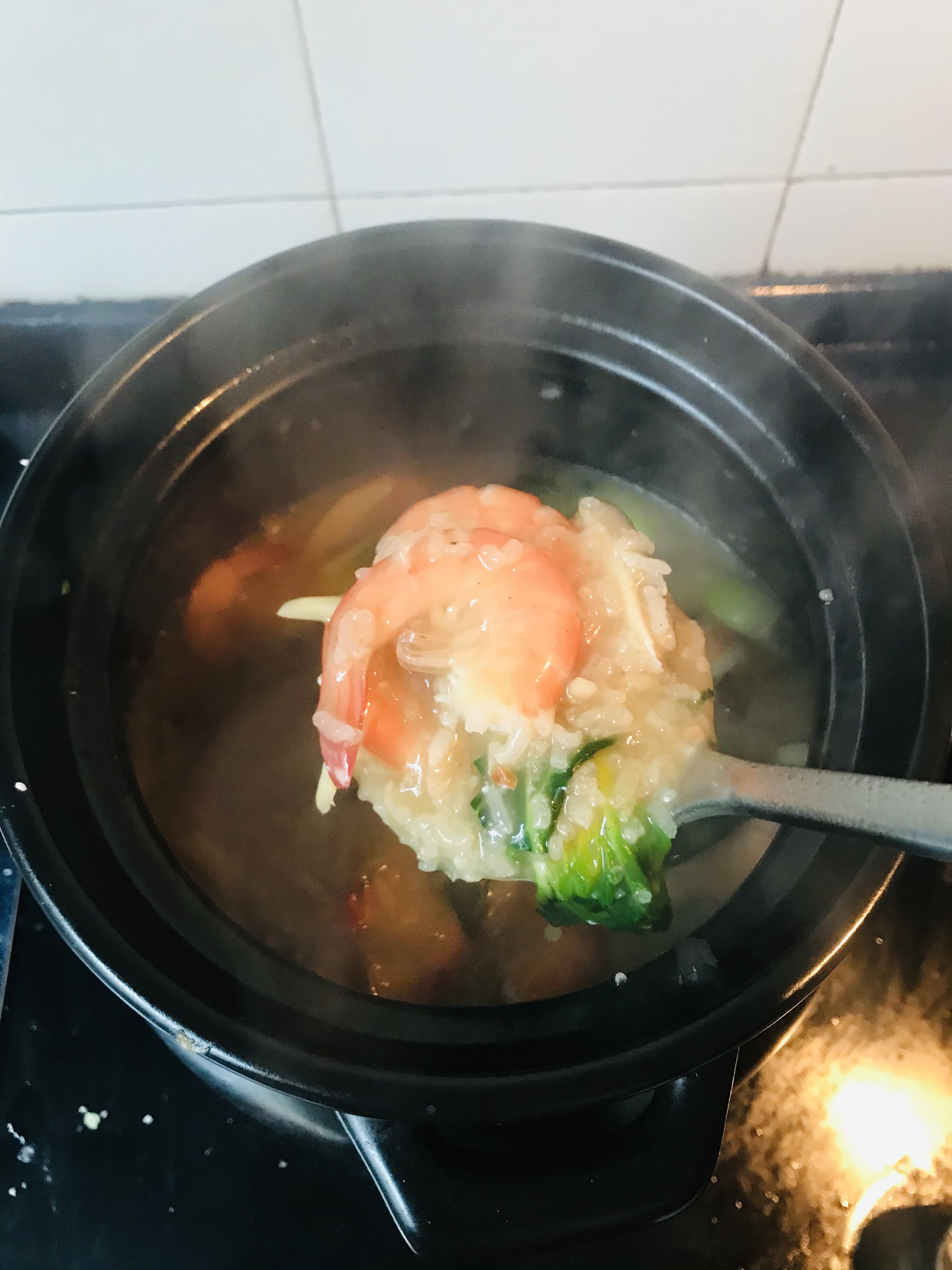 砂锅鲜虾粥