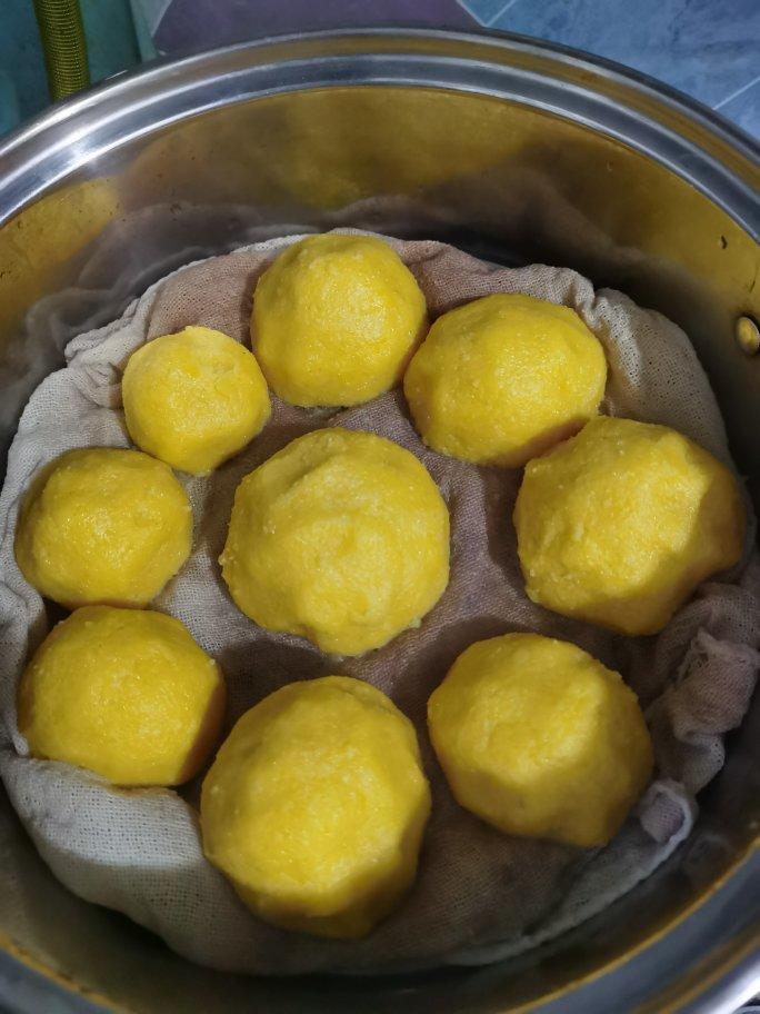 卡布奇诺060做的纯玉米面窝窝头烫面不发酵