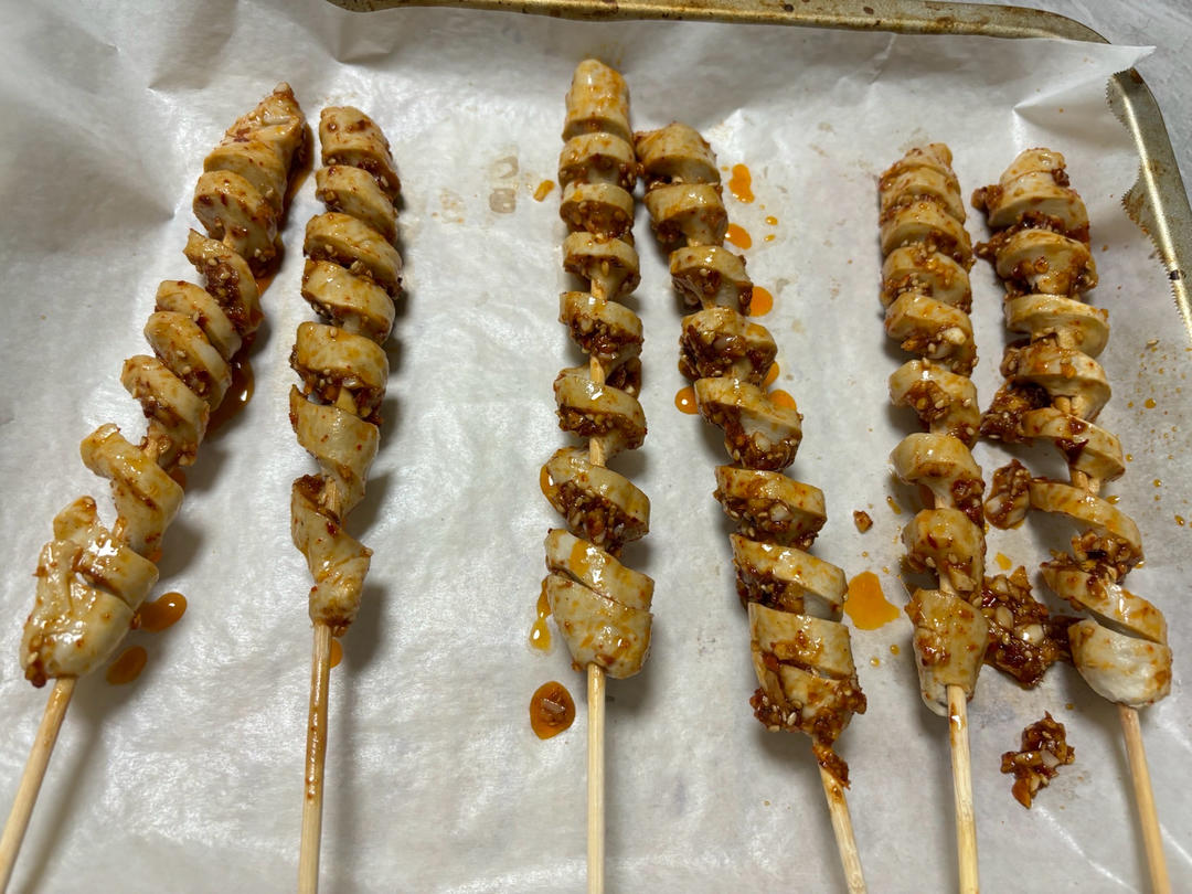 清晨朝阳日暮做的空气炸锅烤面筋