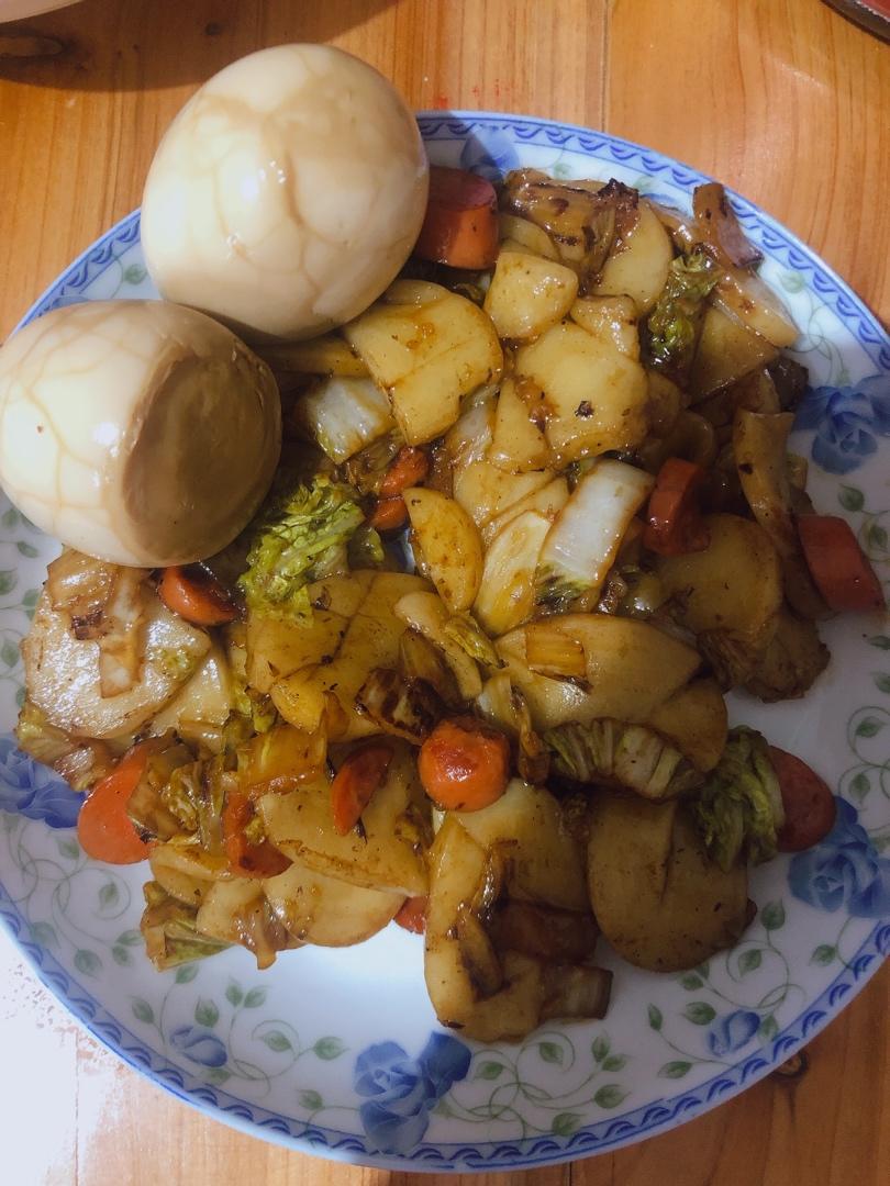 宁波炒年糕（白菜肉丝炒年糕）