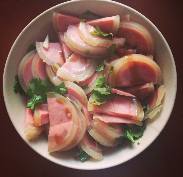 凉拌肘花白菜心