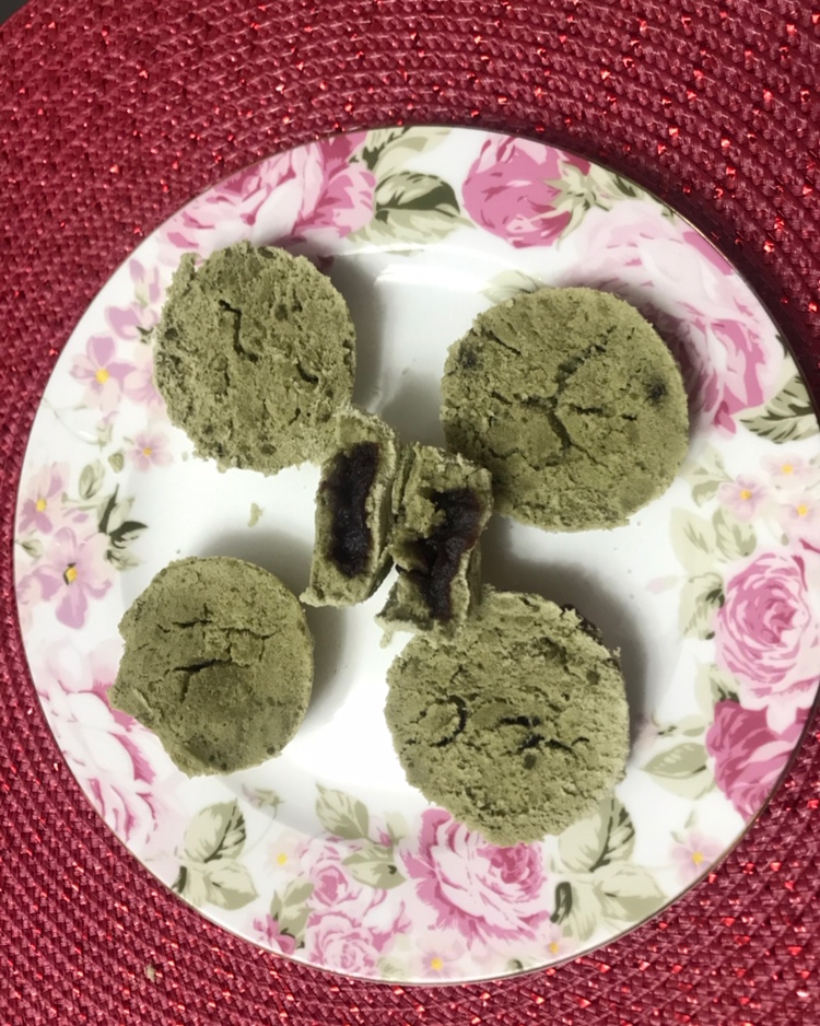 一抹芳香——绿茶蜜豆松糕（一）