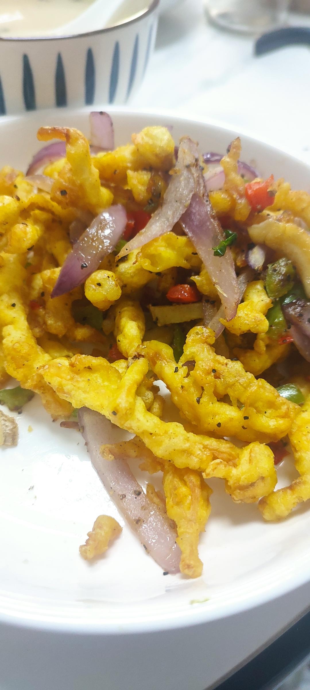 👉超级好吃的椒盐海鲜菇～给肉都不换