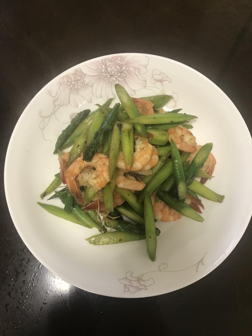 清炒芦笋虾仁