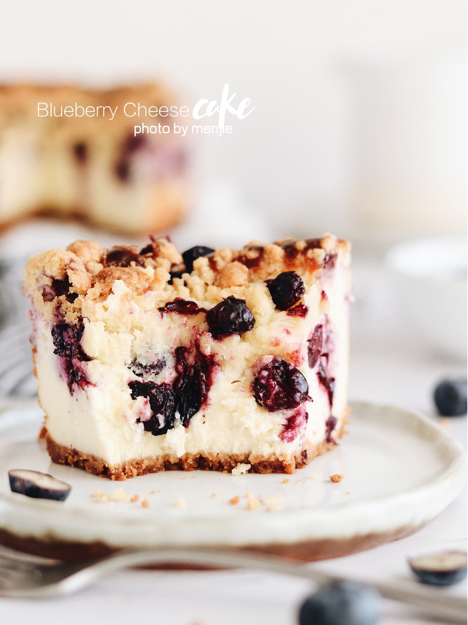 蓝莓🫐酸奶酥粒芝士蛋糕｜免打发0️⃣难度的做法 步骤14