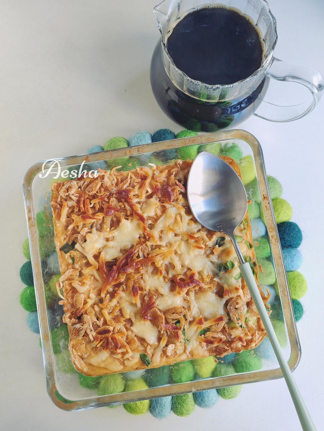 虾皮芝士焗豆腐（高蛋白快手早餐）