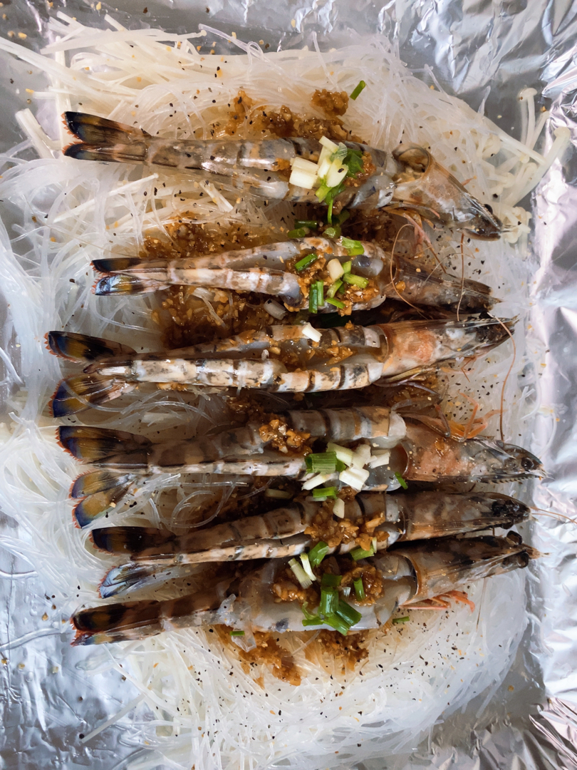 烤蒜蓉斑节虾