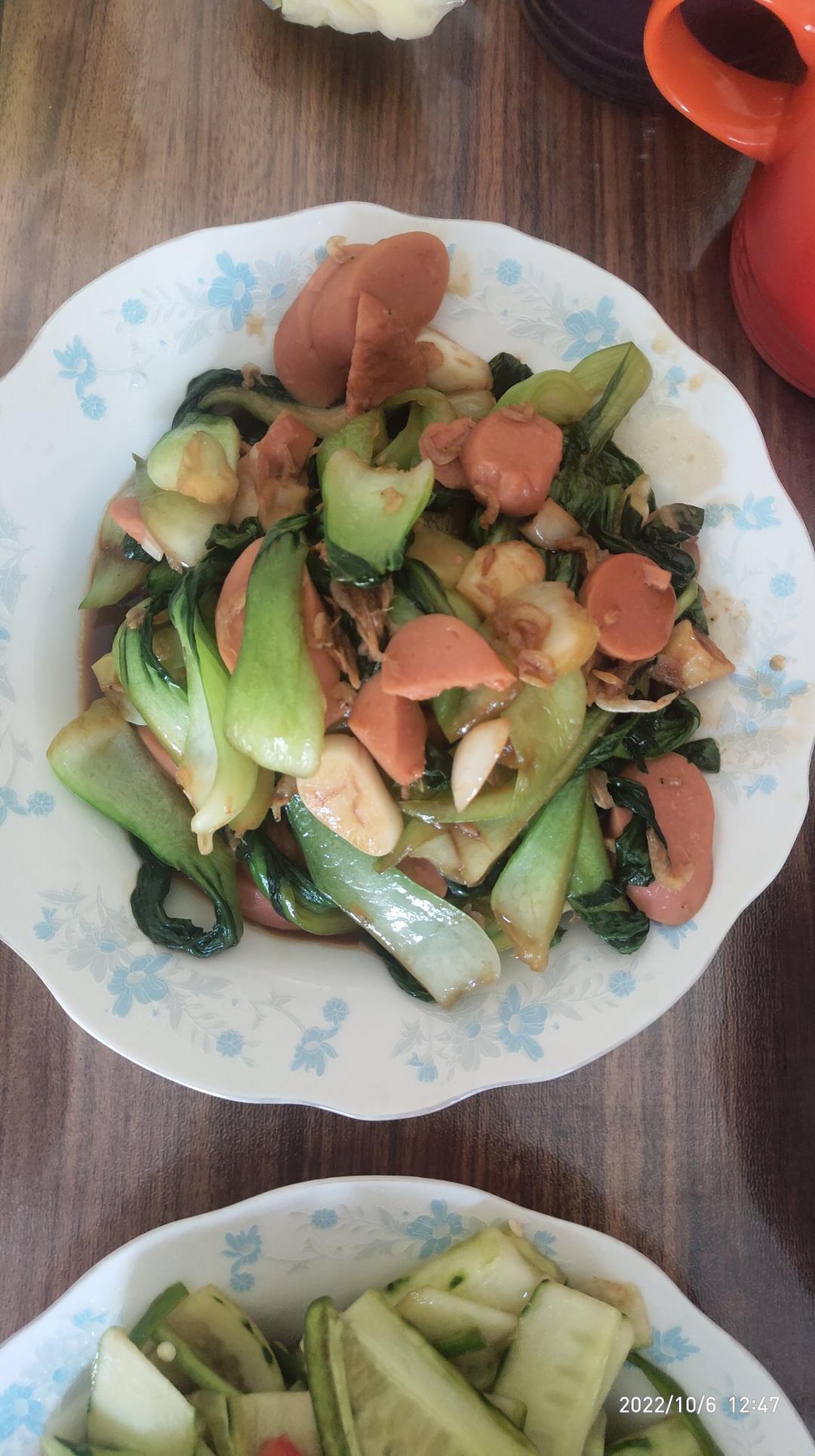 蚝油火腿油菜