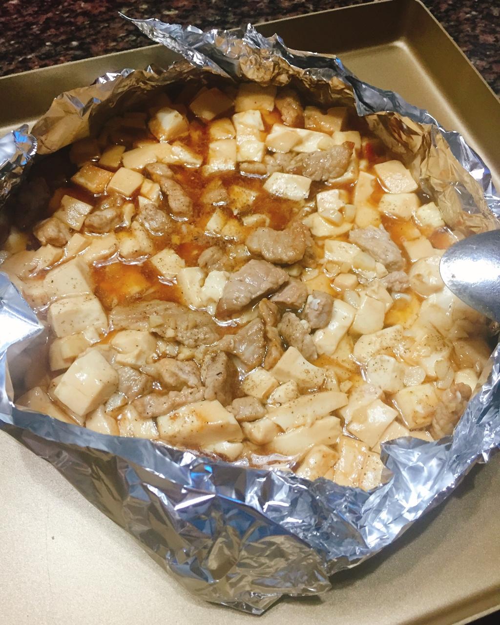 烧烤摊的招牌———锡纸烤豆腐