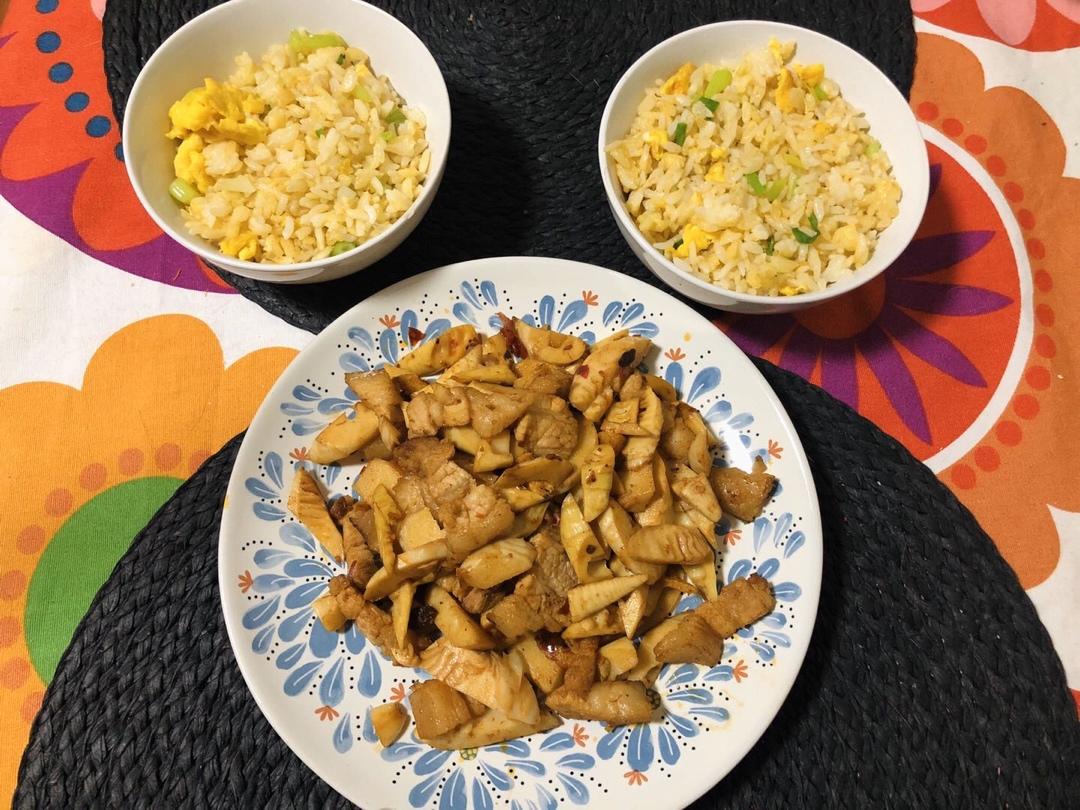 肉香笋鲜的春笋炒五花肉