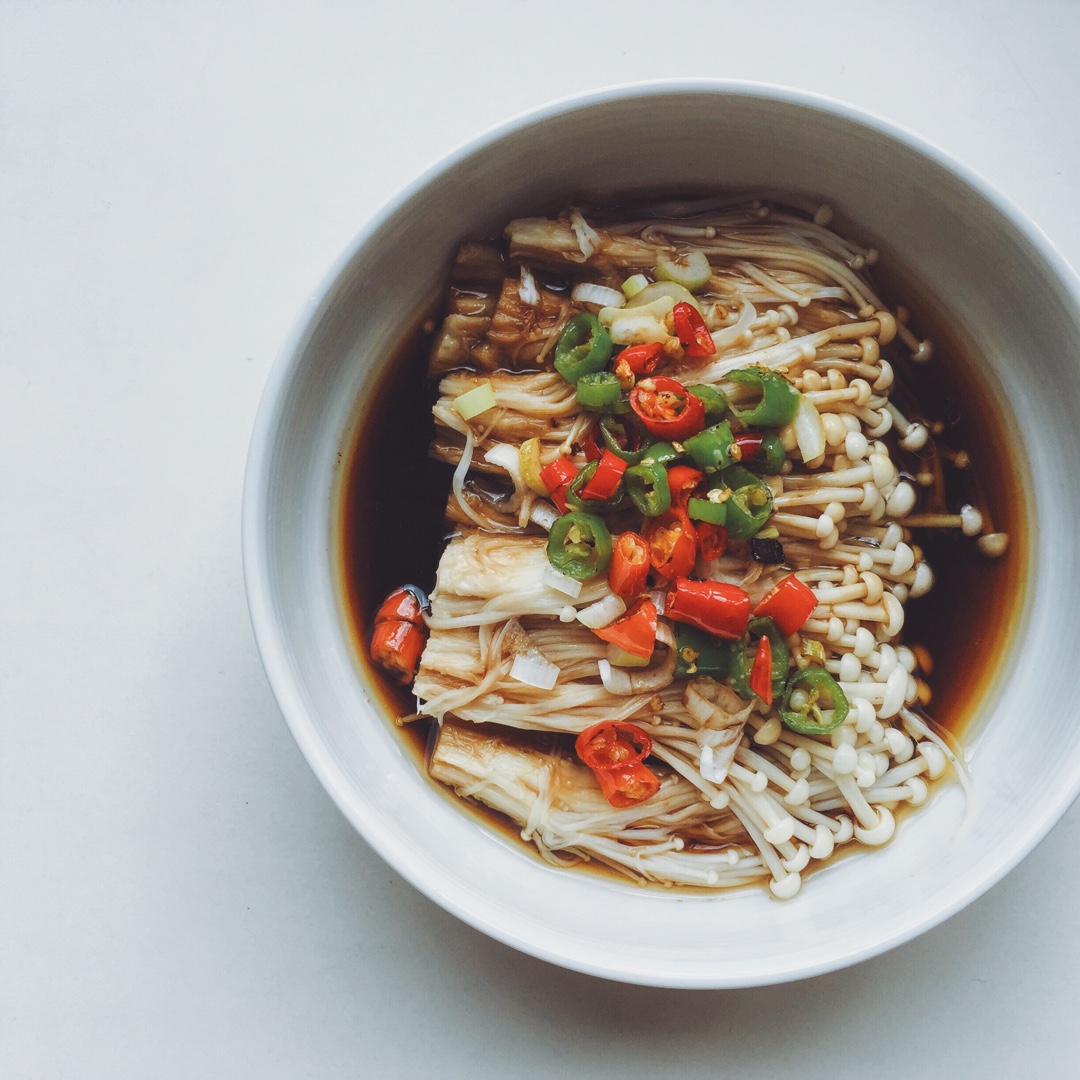 白灼油淋金针菇