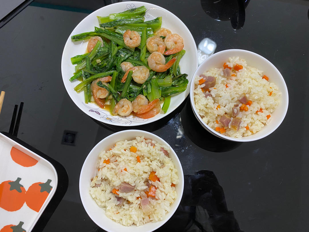 耗油虾仁油麦菜