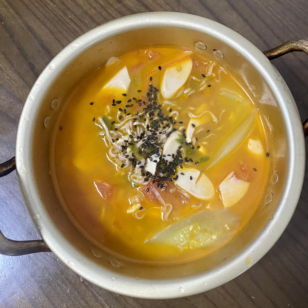 超详细的浓郁番茄荞麦面