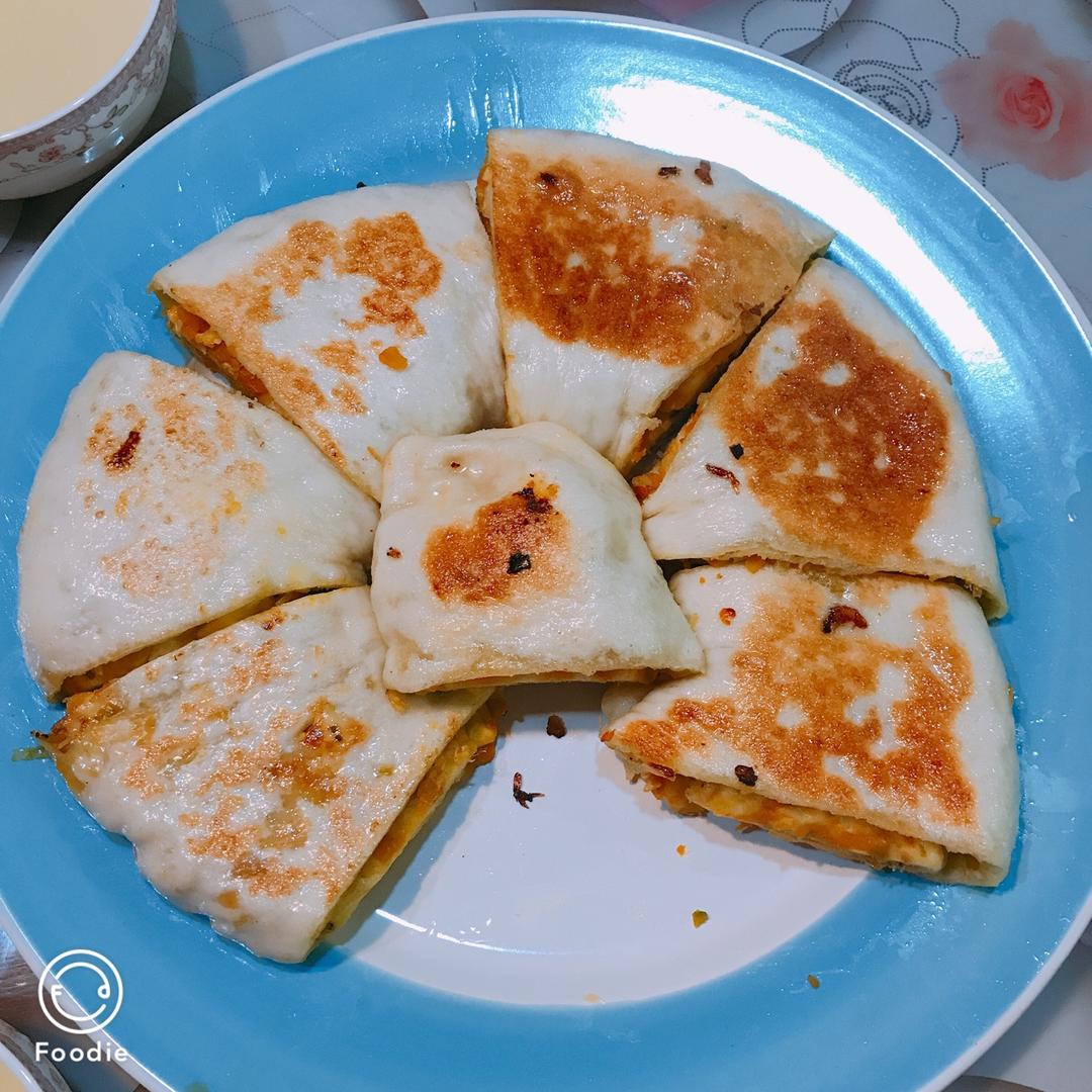 香煎虾皮鸡蛋南瓜卷子