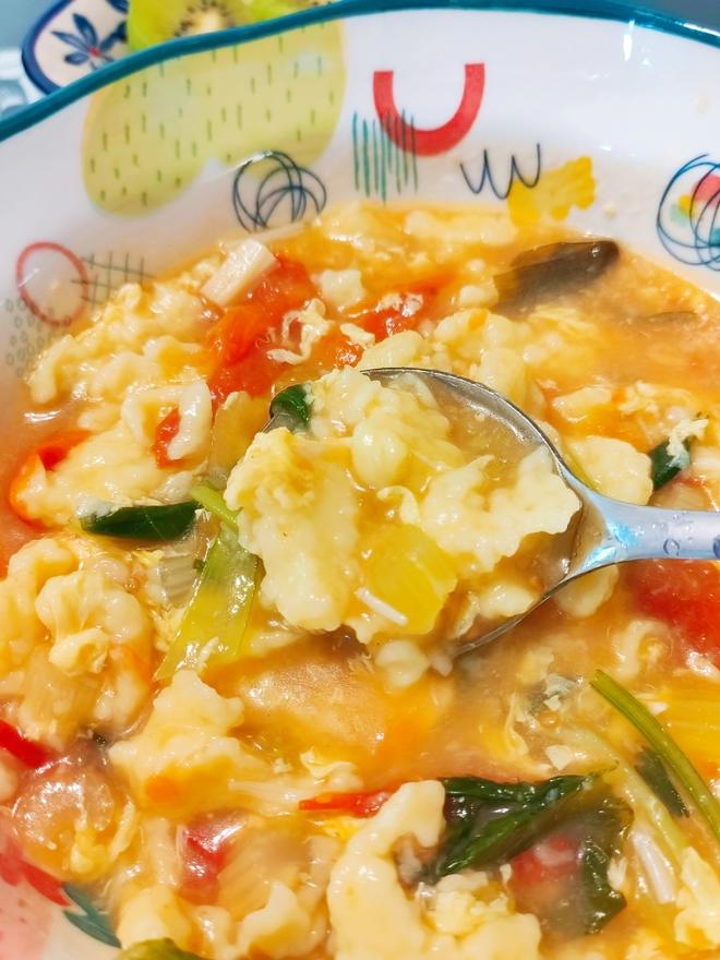 快手早餐👉🏻西红柿面鱼汤（营养美味的疙瘩汤新吃法）的做法