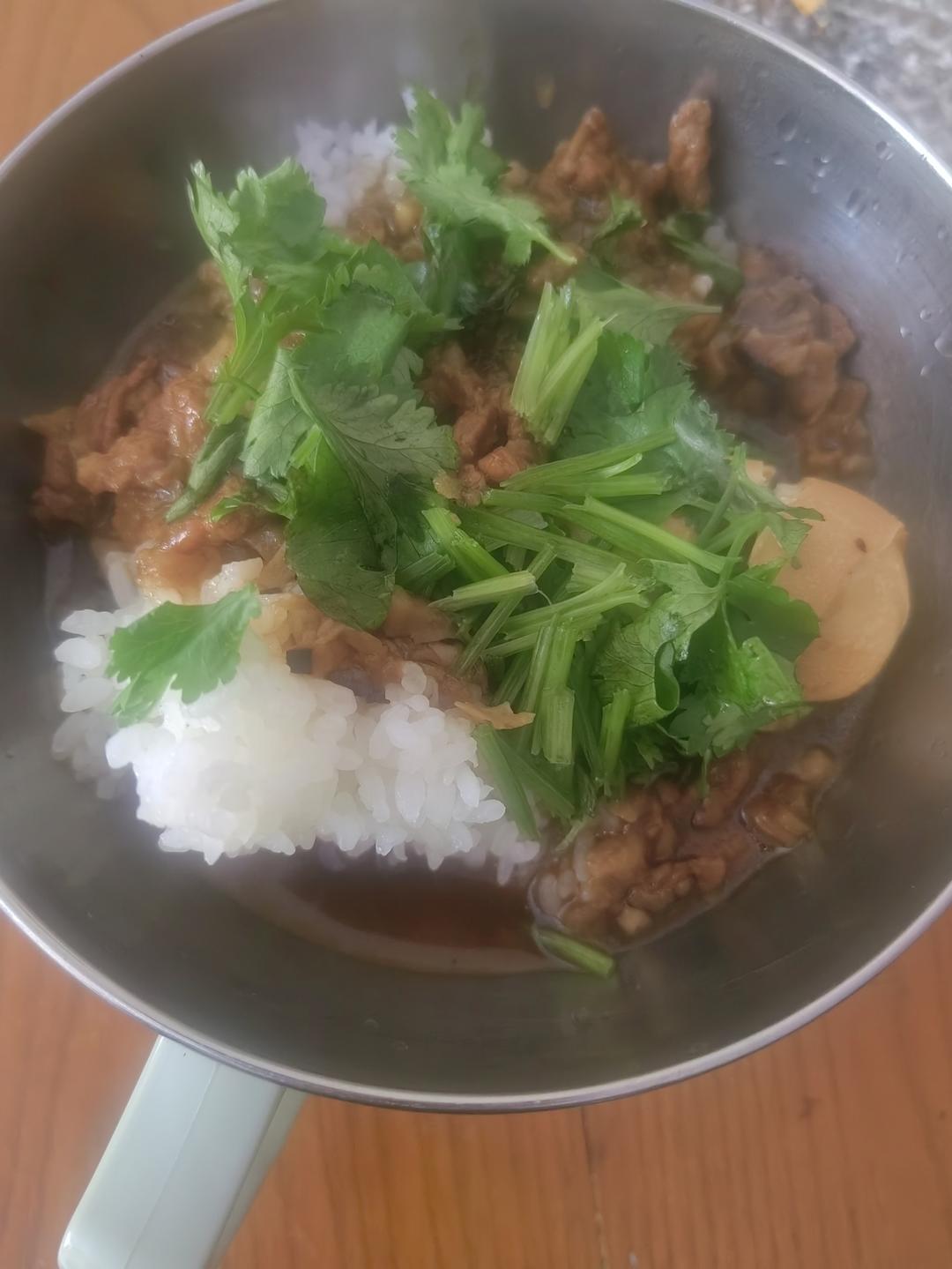 洋葱酥卤肉饭
