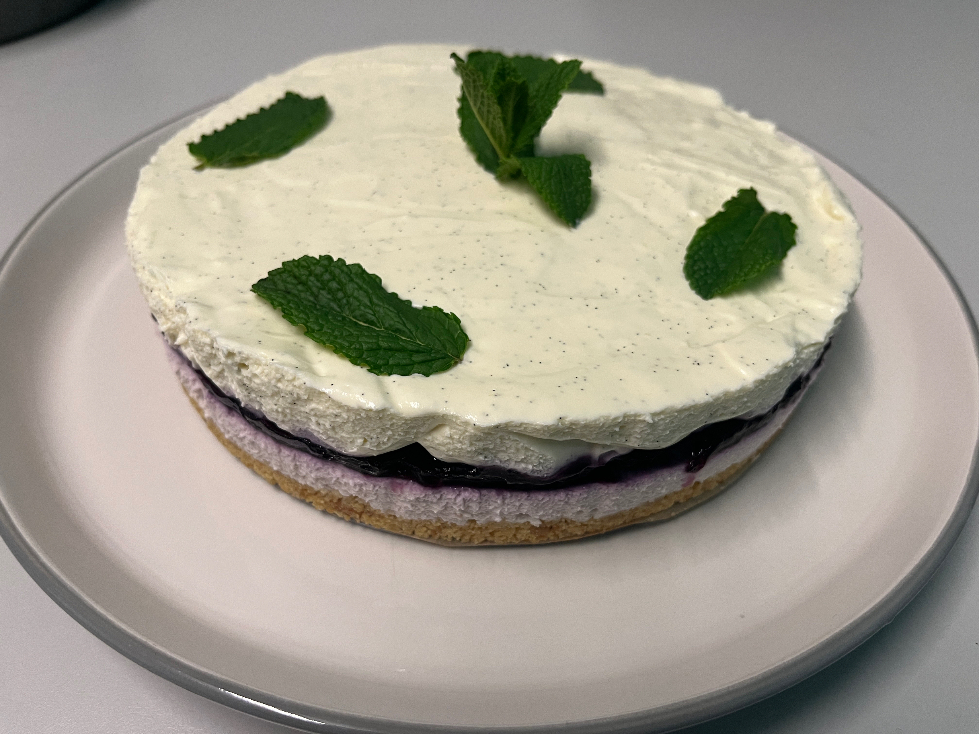 【点心】蓝莓酸奶奶酪蛋糕(蓝莓镜面酱)的做法 步骤18
