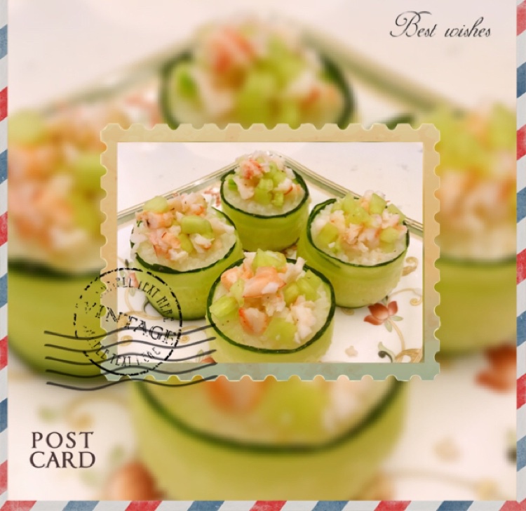 黄瓜虾仁寿司卷