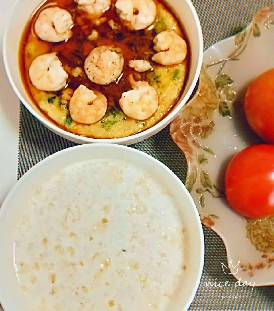 菠菜虾仁蒸蛋
